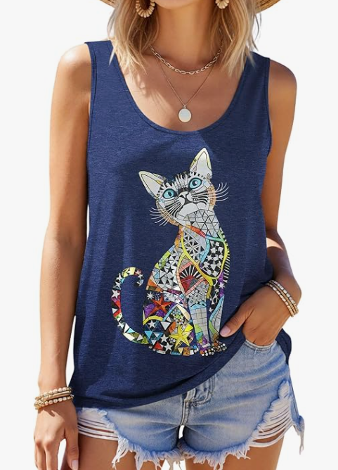 gato mascota camiseta verano