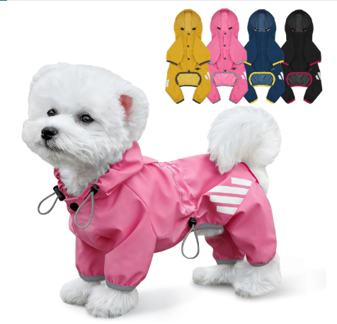 perrita impermeable rosa nena mascota