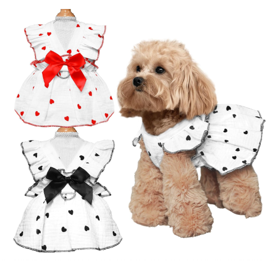 ropa vestido corazon mascota niña perrita